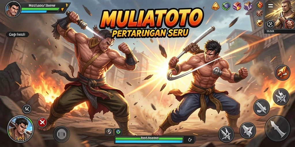 Gameplay MULIATOTO yang mendebarkan dan penuh aksi.