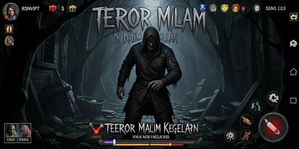 Gameplay menegangkan dalam suasana gelap dan menyeramkan.